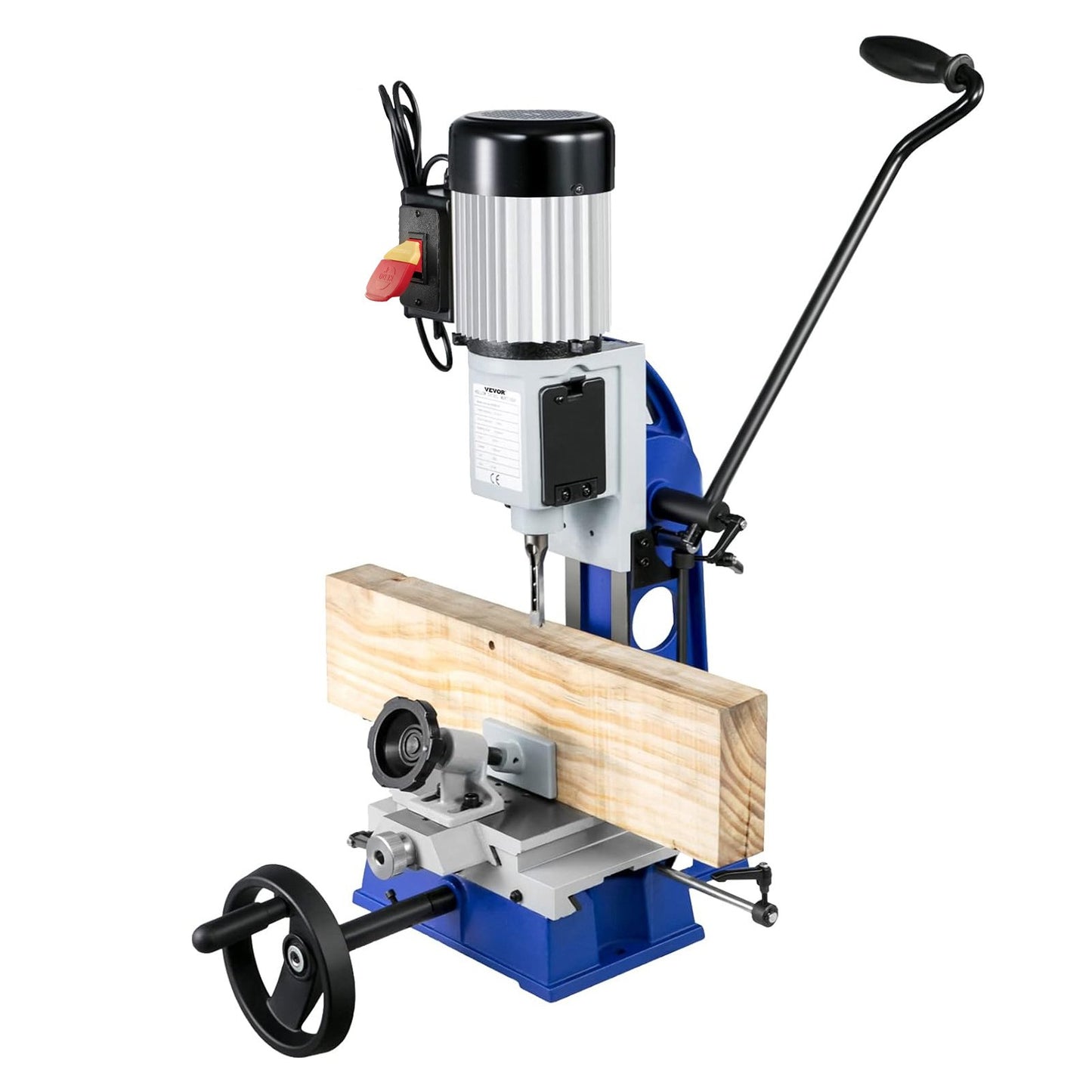 Bench drill press, 1/2 hp, 1700 rpm, bench drill press with movable workbench, hollow drill press, for drilling round, square or special square holes in wood