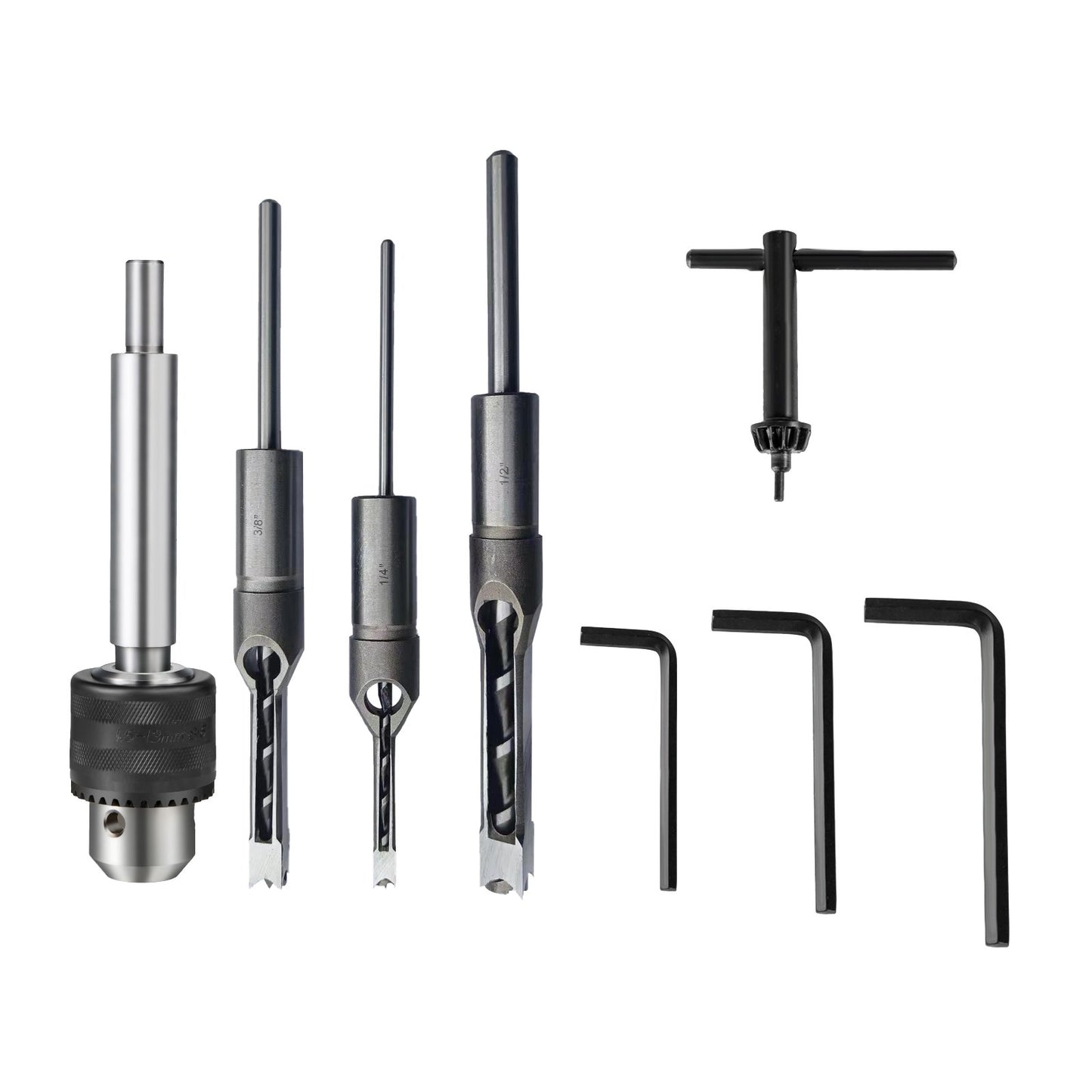 Bench drill press, 1/2 hp, 1700 rpm, bench drill press with movable workbench, hollow drill press, for drilling round, square or special square holes in wood