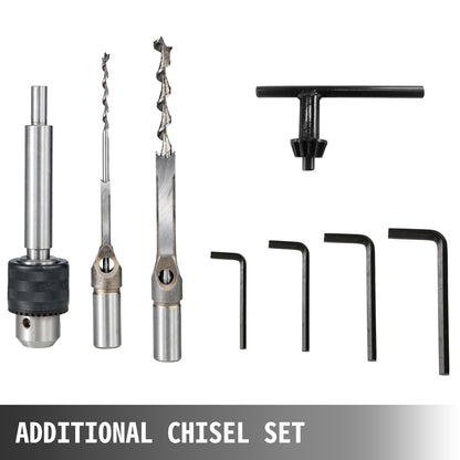 Insertion machine hollow chisel insertion with chisel bit set for woodworking