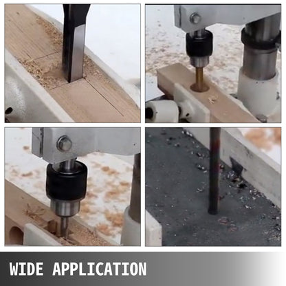 Insertion machine hollow chisel insertion with chisel bit set for woodworking
