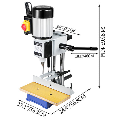 Insertion machine hollow chisel insertion with chisel bit set for woodworking