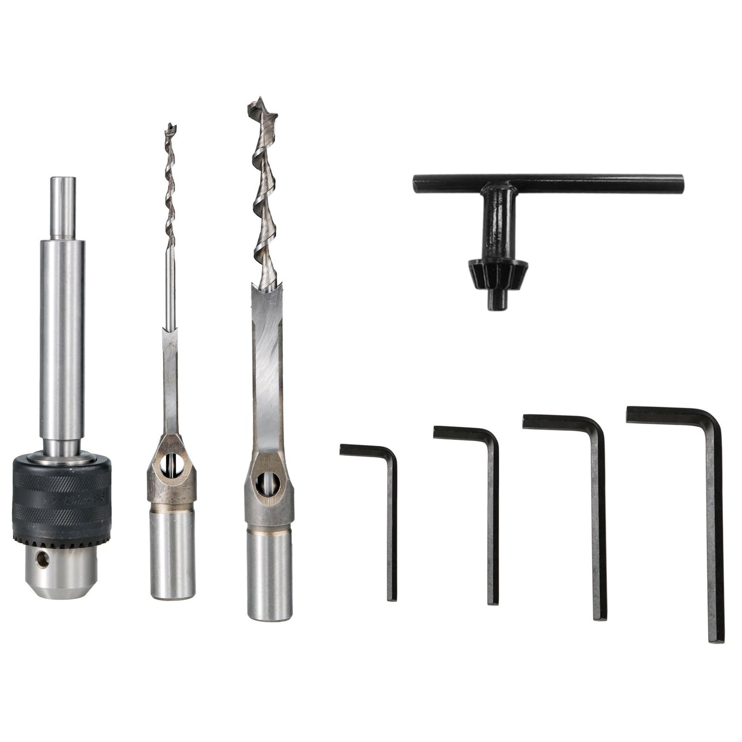 Insertion machine hollow chisel insertion with chisel bit set for woodworking