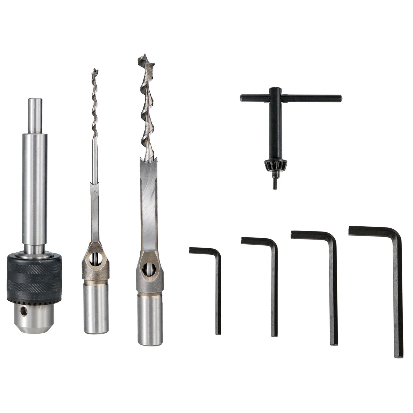 Insertion machine hollow chisel insertion with chisel bit set for woodworking