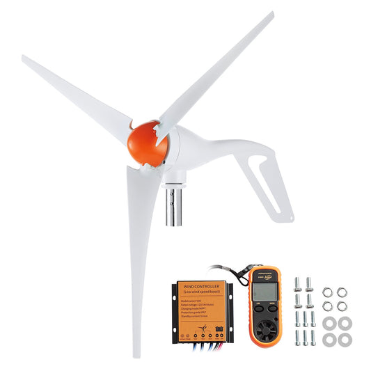 500W Windturbinengenerator 12V 3-Blatt-Windturbinen-Kit mit Anemometer