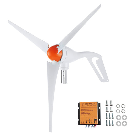 500W vindturbingenerator 24V 3-blads vindturbinsats och MPPT-styrenhet