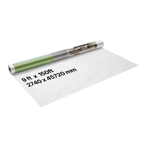 Husfolie, 2740 x 45720 mm, 0,13 mm tjock ångspärr, kraftig plastfolie för rivbeständig, ångspärr av tyg för bostads- och kommersiella byggen, vit |  EU