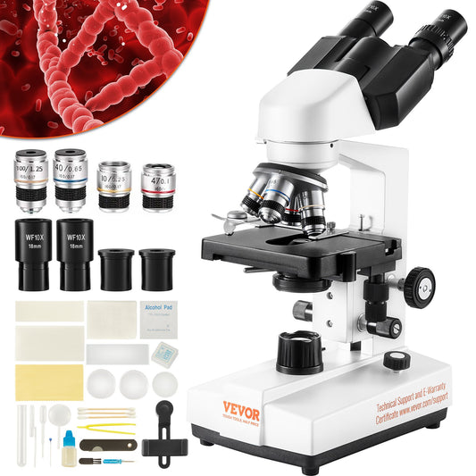 Binocular Compound Microscope 40X-2500X Tvålagers Mekanisk Steg