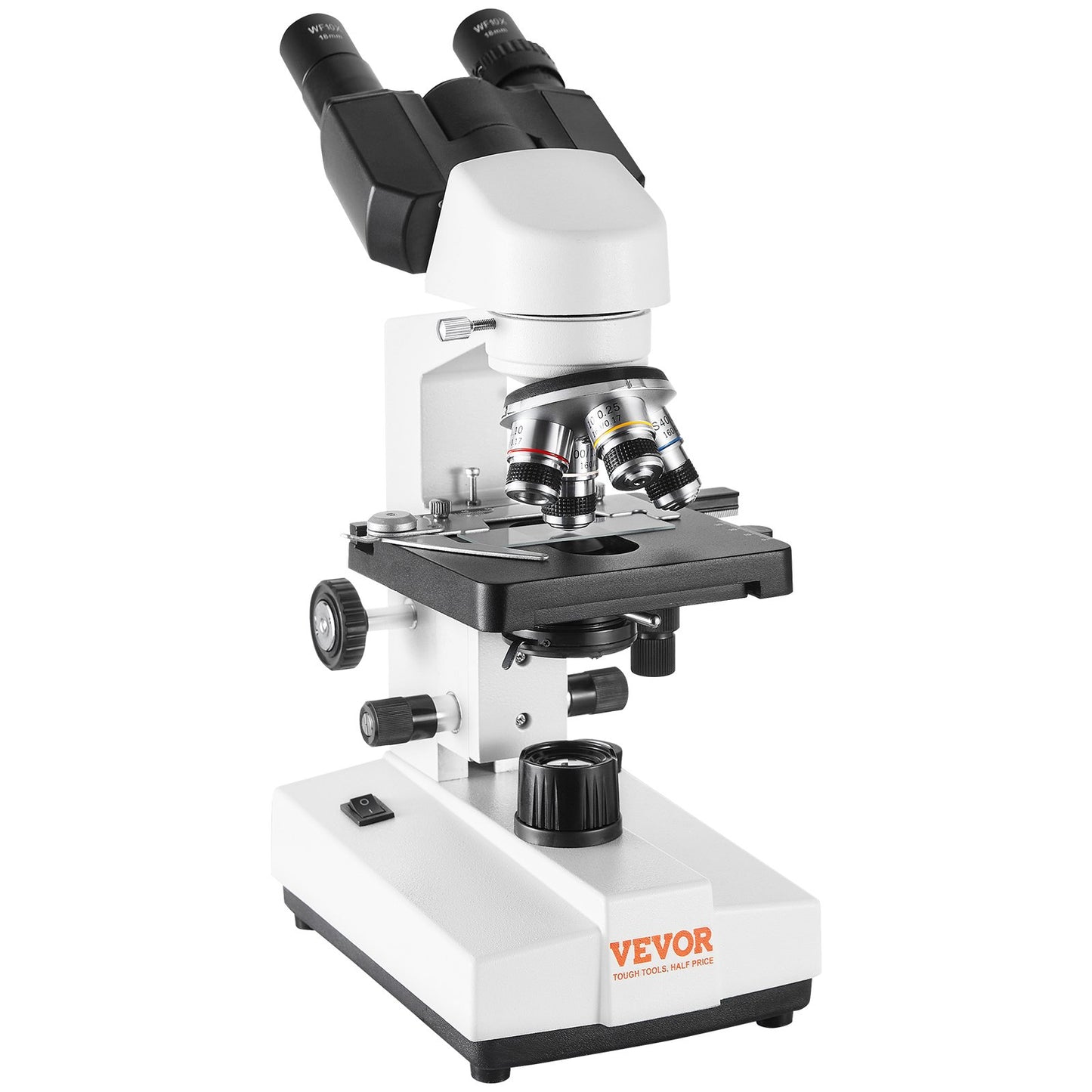 Binocular Compound Microscope 40X-2500X Tvålagers Mekanisk Steg