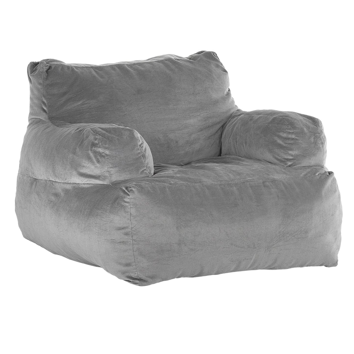 Bean Bag Chair BeanBag Soffstol med armstöd för vuxna Plyschgrå
