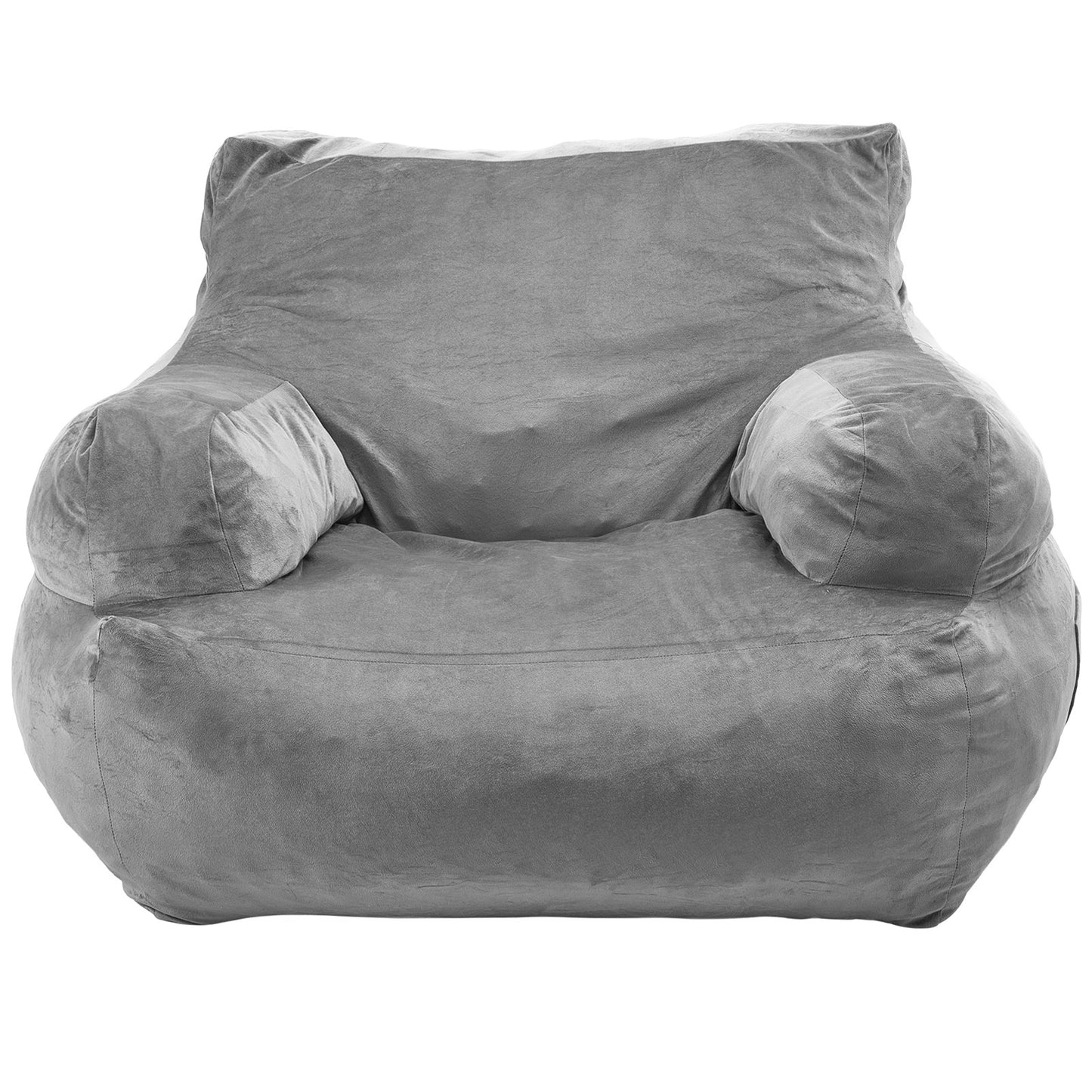 Bean Bag Chair BeanBag Soffstol med armstöd för vuxna Plyschgrå