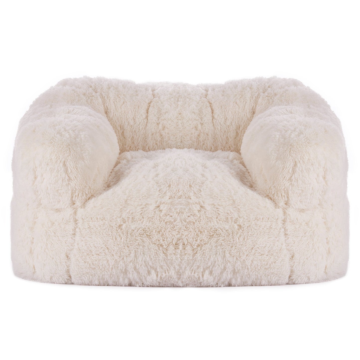 Bean Bag Chair BeanBag Soffstol med armstöd för vuxna Plysch beige