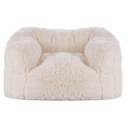 Bean Bag Chair BeanBag Soffstol med armstöd för vuxna Plysch beige