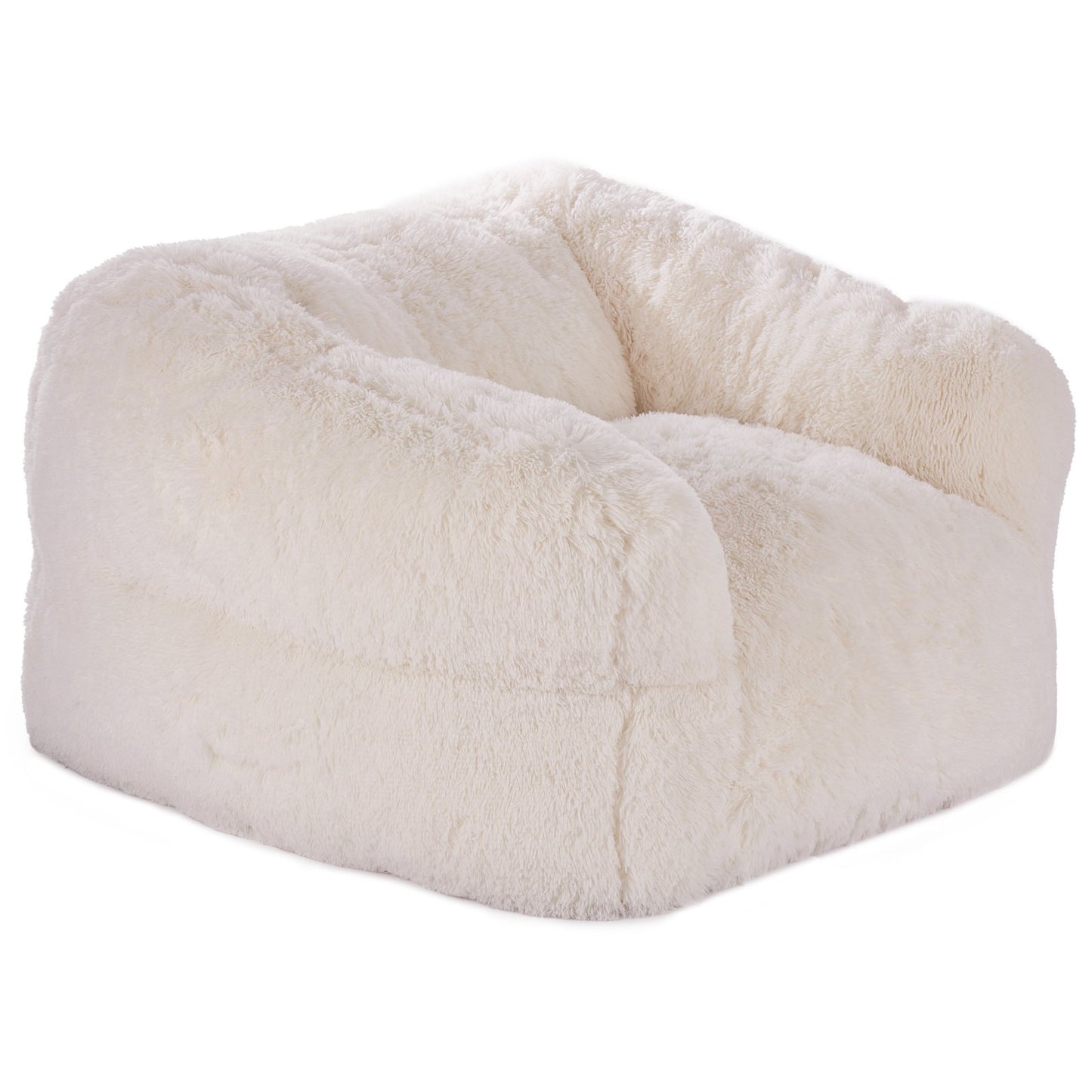 Bean Bag Chair BeanBag Soffstol med armstöd för vuxna Plysch beige