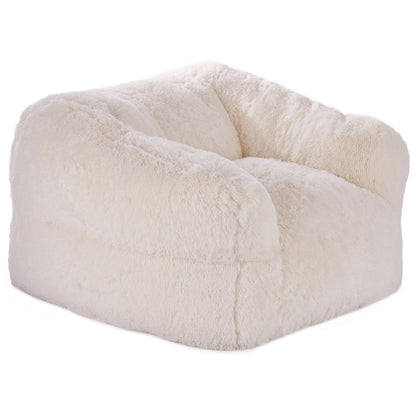 Bean Bag Chair BeanBag Soffstol med armstöd för vuxna Plysch beige