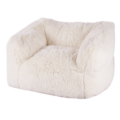 Bean Bag Chair BeanBag Soffstol med armstöd för vuxna Plysch beige
