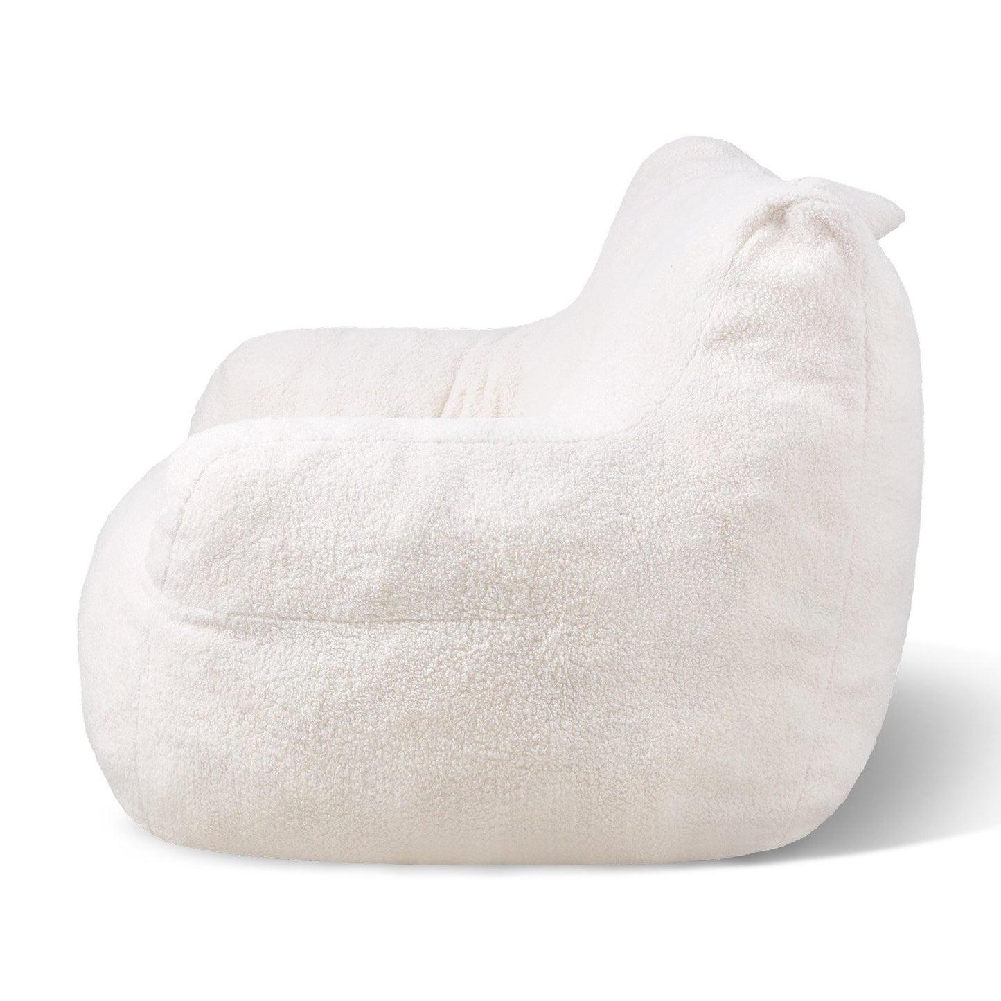 3 fot Bean Bag Stol med mjuka armstöd och förvaringsficka Vit