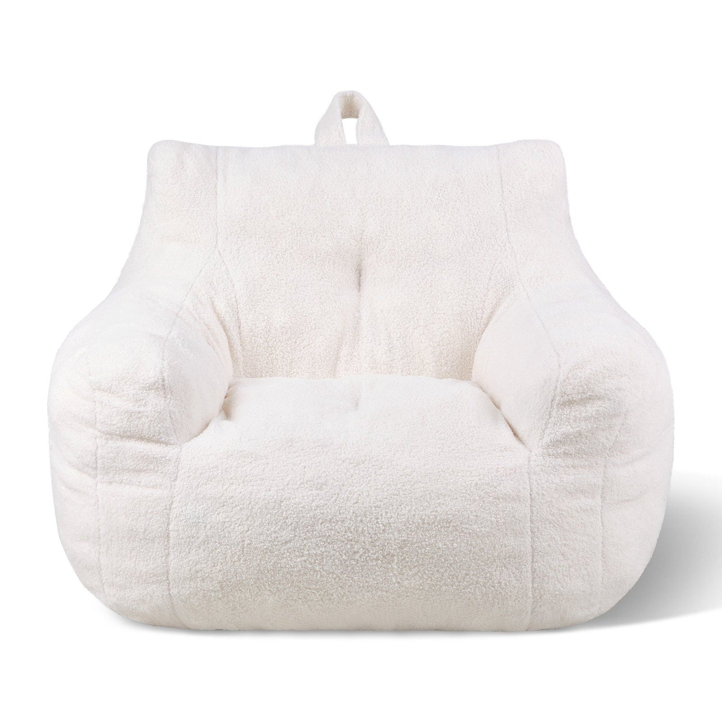 3 fot Bean Bag Stol med mjuka armstöd och förvaringsficka Vit