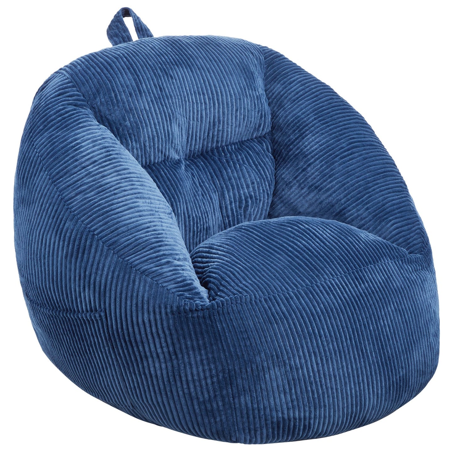 3 fot Bean Bag Stol med mjuka armstöd och förvaringsficka blå