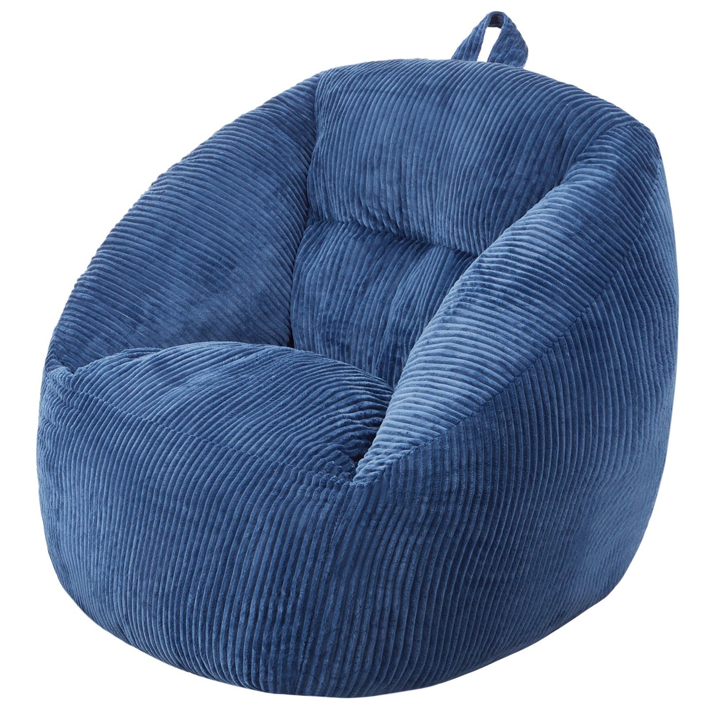 3 fot Bean Bag Stol med mjuka armstöd och förvaringsficka blå
