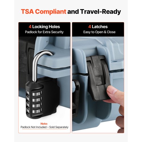 Hård gevärsväska, låsbar gevärsväska med 4 lager förskurna skum, 914 mm vapenförvaring med hjul, IP67 vattentäta och dammtäta pistolförvaringsväskor för gevär, hagelgevär, airsoftvapen, grå |  EU