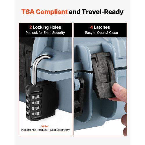 Hård gevärsväska, låsbar gevärsväska med förskurna skum, 1016 mm vapenförvaring med hjul, IP67 vattentät och dammtät flyttbar stor pistolförvaring för gevär, hagelgevär, airsoftvapen, grå |  EU