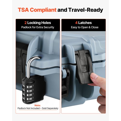 Hård gevärsväska, låsbar gevärsväska med förskurna skum, 1066 mm flyttbar vapenförvaring med hjul, IP67 vattentät och dammtät pistolförvaring för gevär, hagelgevär, airsoftvapen, grå |  EU