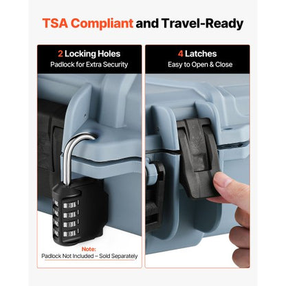 Hård gevärsväska, låsbar gevärsväska med förskurna skum, 1066 mm flyttbar vapenförvaring med hjul, IP67 vattentät och dammtät pistolförvaring för gevär, hagelgevär, airsoftvapen, grå |  EU