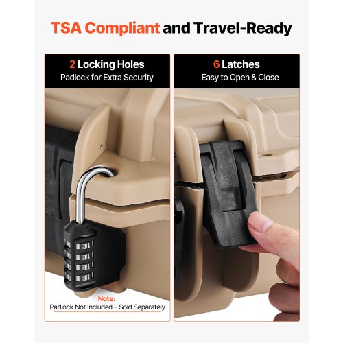 Hård gevärsväska, Låsbar gevärsväska med förskurna skum, 1270 mm Flyttbar vapenförvaring med hjul, IP67 Vattentät och dammtät pistolförvaring för gevär, hagelgevär, airsoftvapen, Khaki |  EU