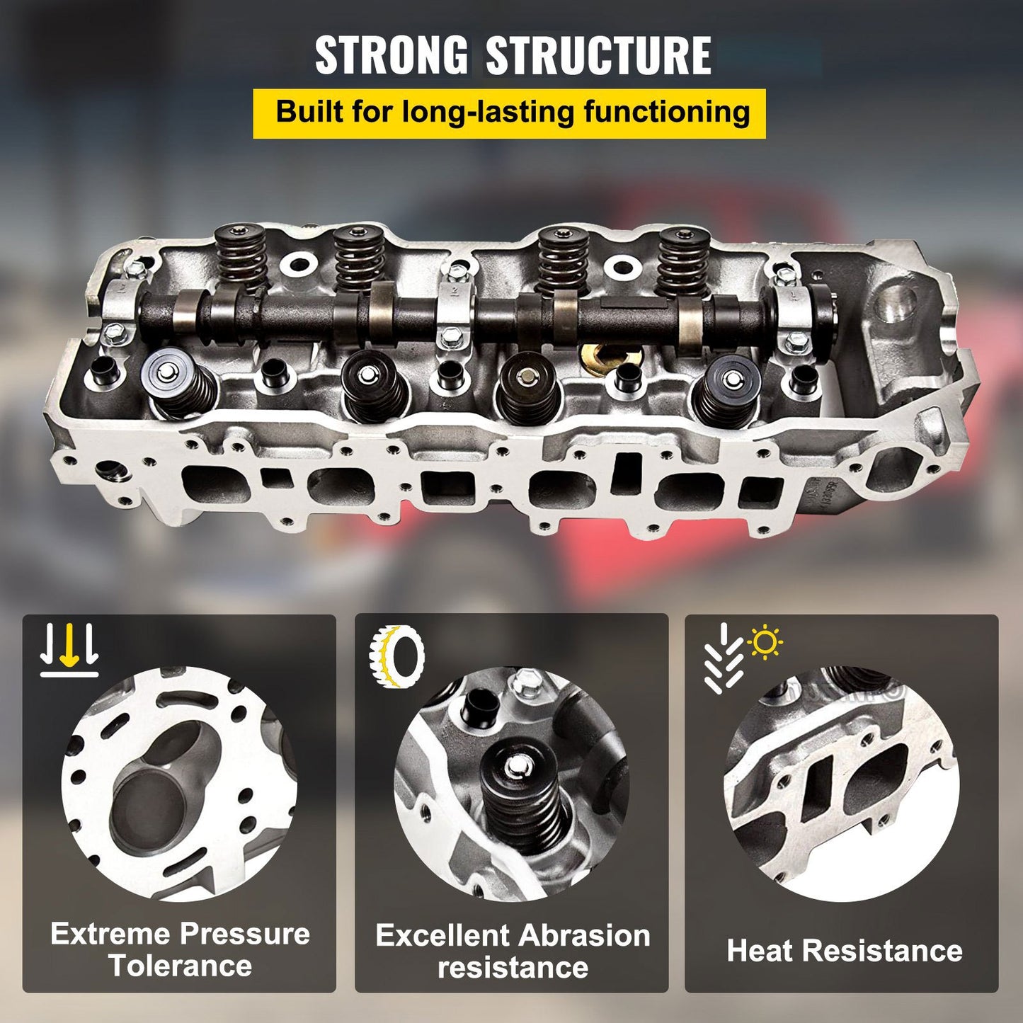 Cylinderhuvud passar Toyota 4 Runner 185-95 Passar Toyota Pickup 85-95 2.4L
