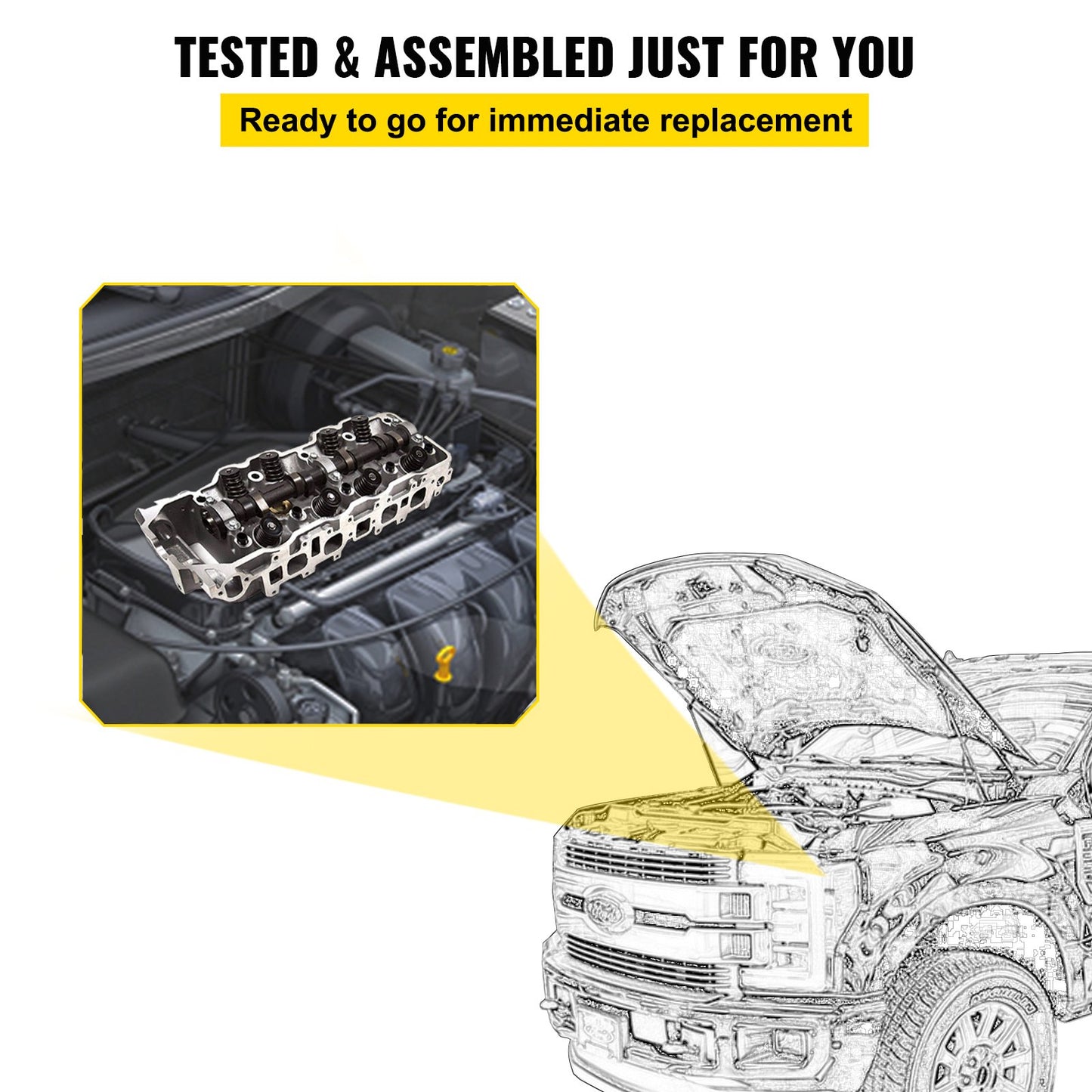 Cylinderhuvud passar Toyota 4 Runner 185-95 Passar Toyota Pickup 85-95 2.4L