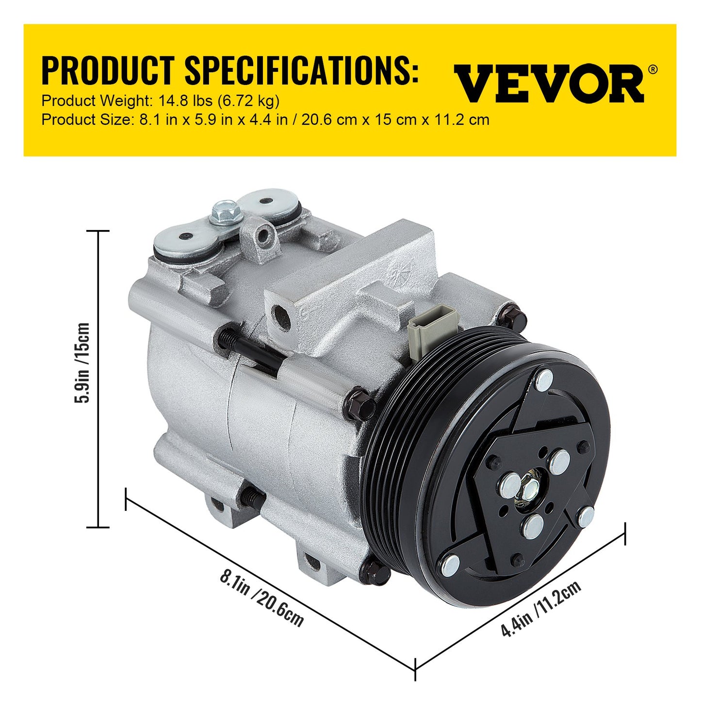 CO 101290C (4L3Z19703AB) Universal AC-kompressor för luftkonditionering för 93-07 Ford Lincoln Mercury Thunderbird F150 4.2L 4.6L 5.4L 6.8L FS10 A/C-kompressorenhet 58129 5716559 58161529
