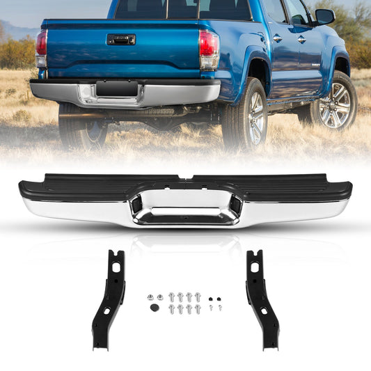 Bakre Steg Stötfångare Krom Stål Stötfångarenhet för 1995-2004-Toyota Tacoma
