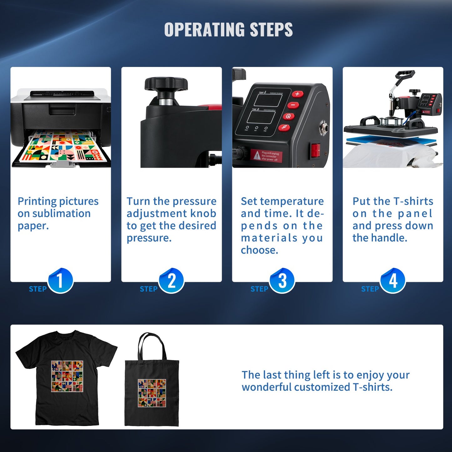 Heat Press, 5 i 1 Heat Press Machine Machine 12x15, Clamshell Sublimation Transfer Printer Snabb uppvärmning, Digital exakt temperaturkontroll, Vinyl Heat Press för T-shirt tallrik Mugg Cup, 1250W
