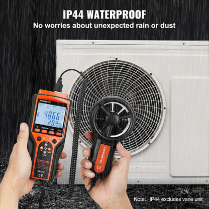 Split Handheld Anemometer, 14℉-140℉, Digital vindhastighet CFM-mätare med LED-bakgrundsbelysningsskärm, Mäter vindhastighet Vindtemperatur Luftflöde Vindavkylning, för segling Surfing Flygande HVAC