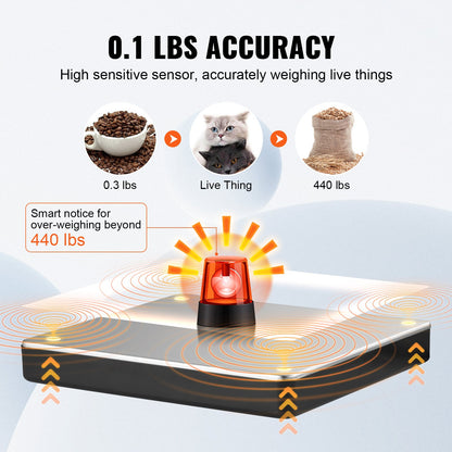 Fraktvåg Digital postvåg 440 lbs x 1,7 oz. AC/DC-paket LCD