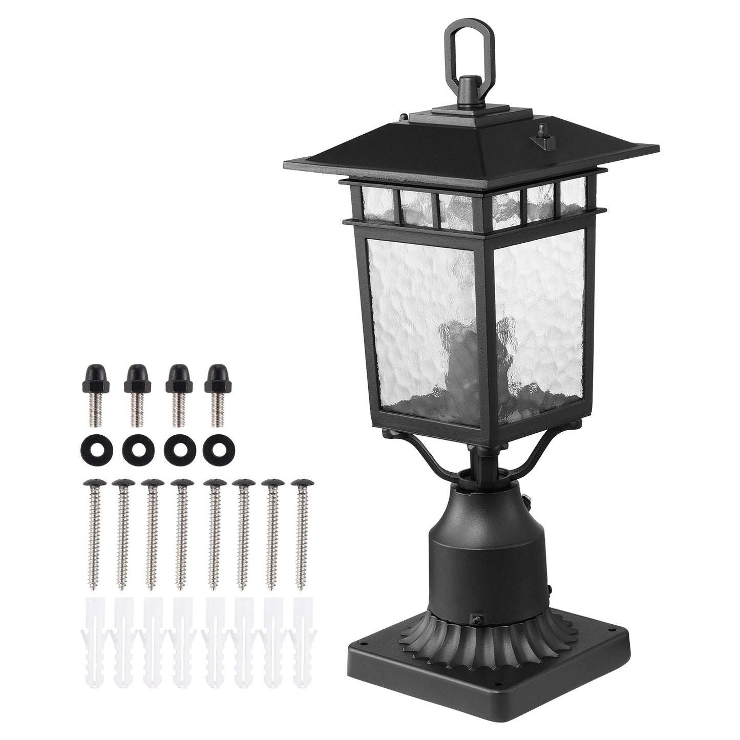 2 pcs Dusk to Dawn Outdoor Lamp Post Light Fixture 400mm Post Pier Mount
