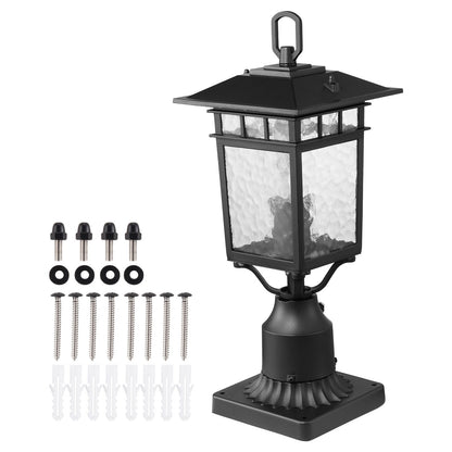 2 pcs Dusk to Dawn Outdoor Lamp Post Light Fixture 400mm Post Pier Mount
