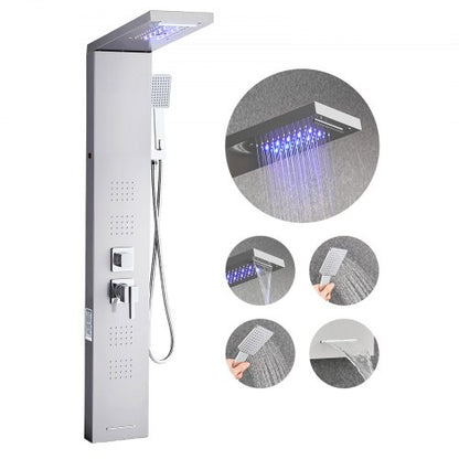 Shower Panel Tower System Stainless Steel Pillar Rain Nozzle 5 Positions | EU