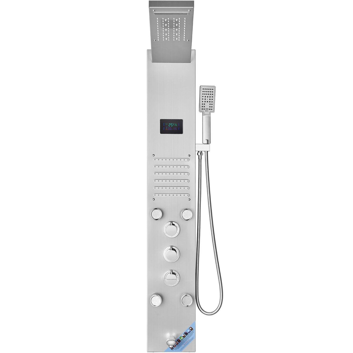 Shower Panel Tower System 6 lägen Vattenkraft LED rostfritt stål