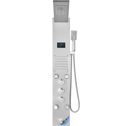 Shower Panel Tower System 6 lägen Vattenkraft LED rostfritt stål