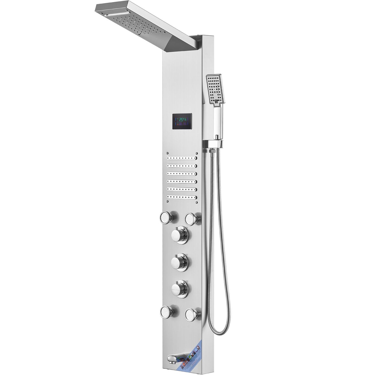 Shower Panel Tower System 6 lägen Vattenkraft LED rostfritt stål