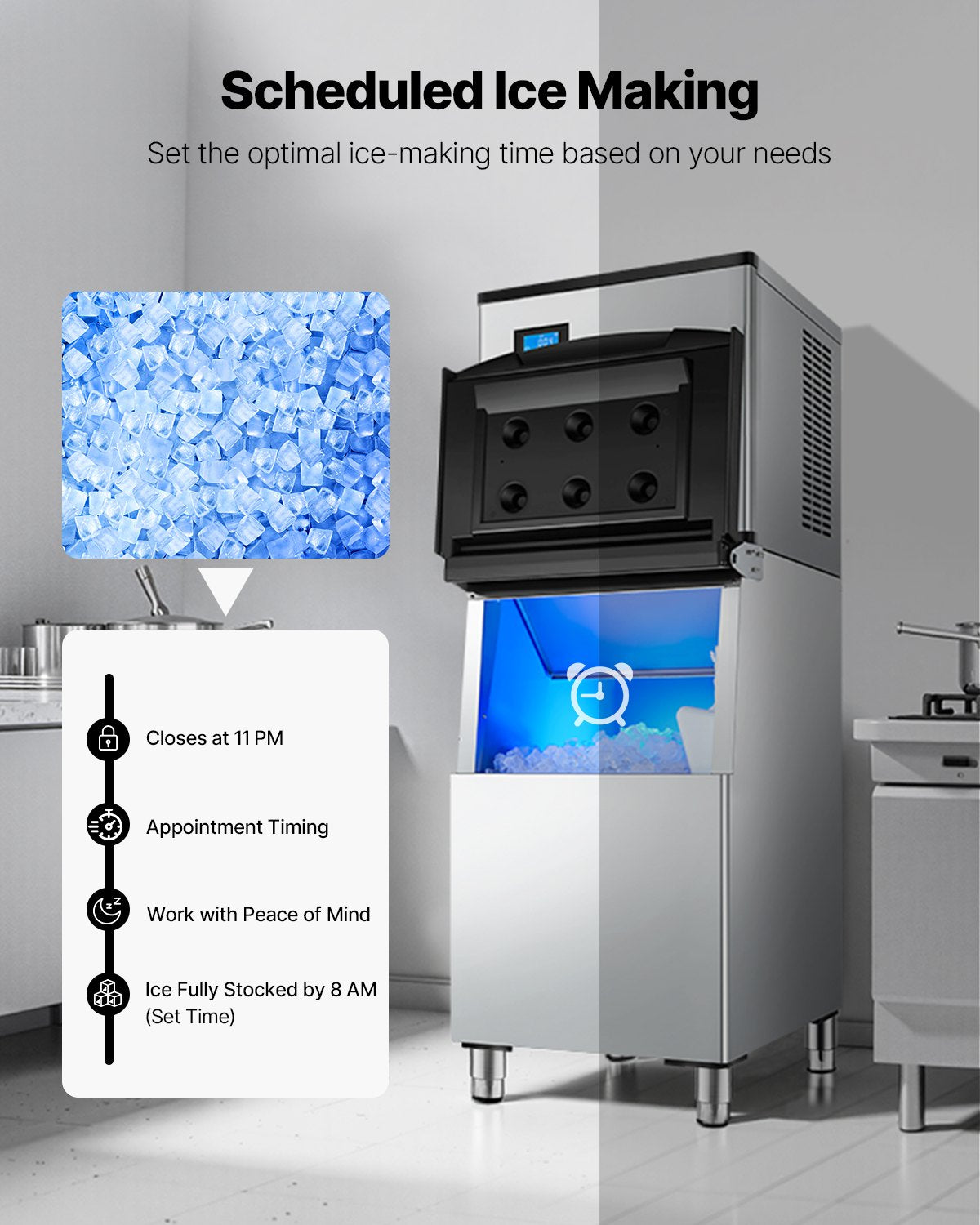 Commercial Ice Machine 300 lbs/24 hr Self Cleaning Ice Machine - Head Only