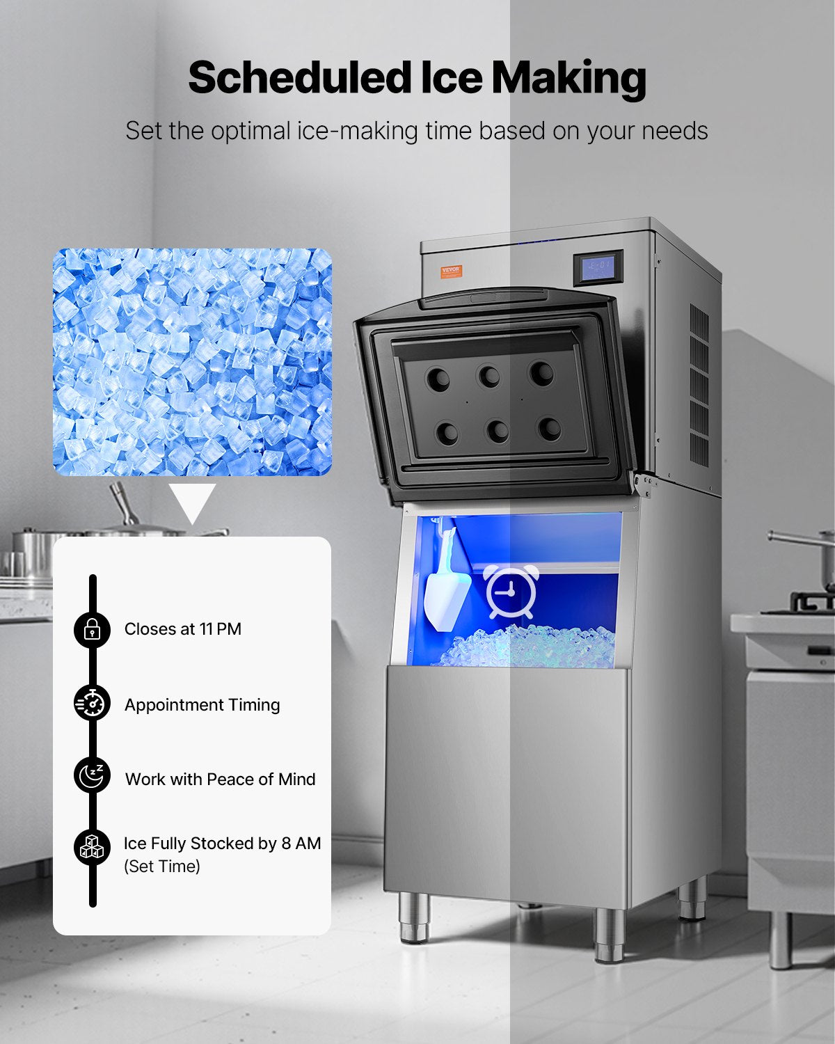 Commercial Ice Machine 360 lbs/day Self-cleaning Ice Machine - Head Only