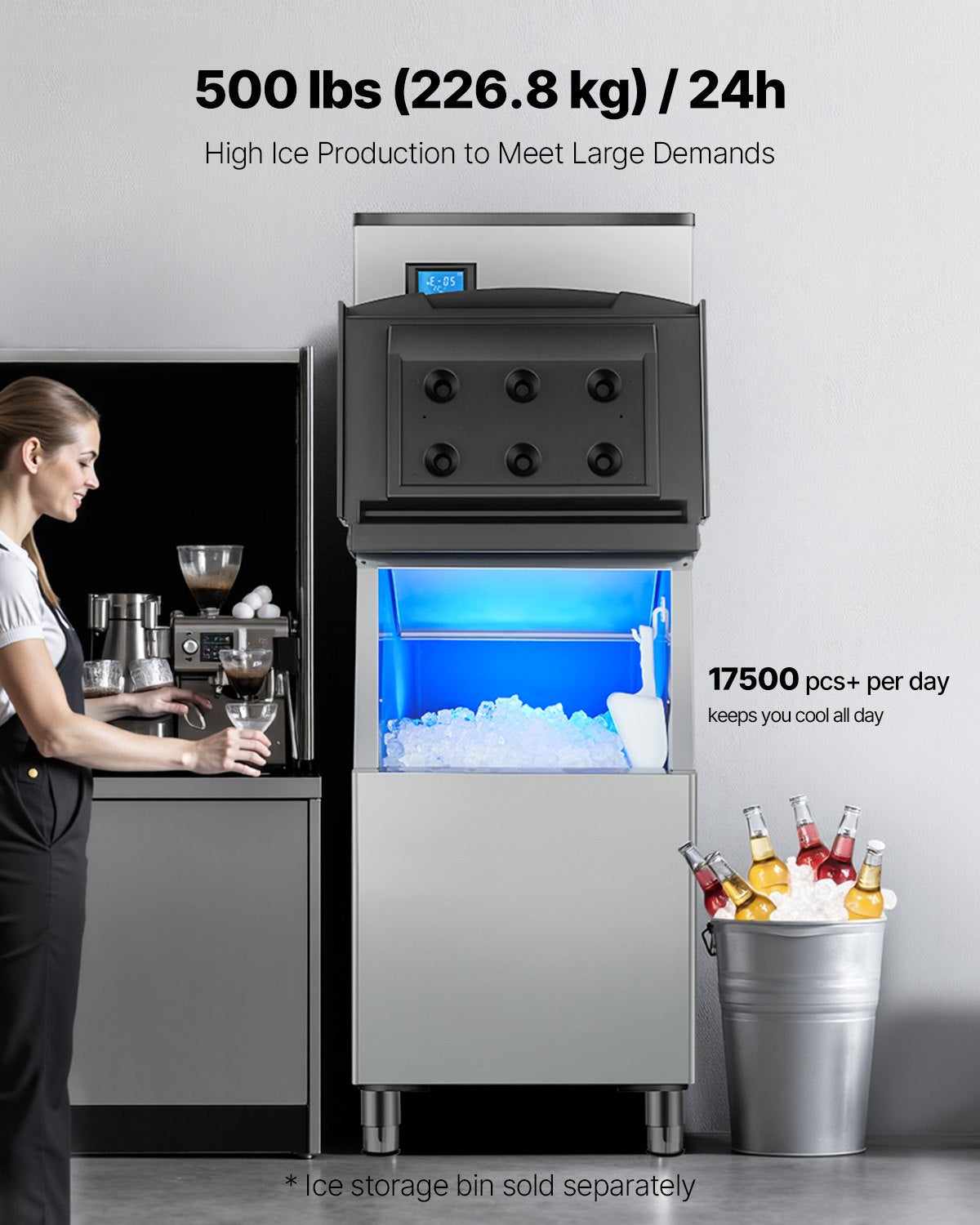 Commercial Ice Machine 500 lbs/24 hr Self Cleaning Ice Machine - Head Only