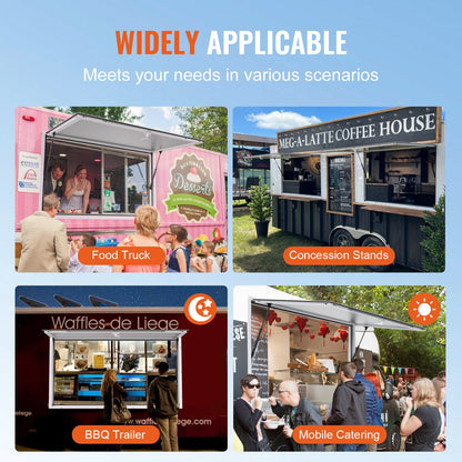 60"L x 36"W Koncessionsställ Servering Fönster Food Truck Service Markis