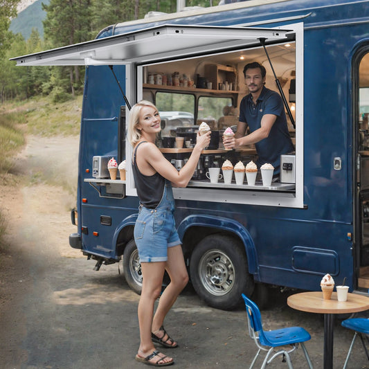 60"L x 36"W Koncessionsställ Servering Fönster Food Truck Service Markis