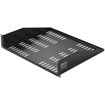 2U Server Rack Hylla 16"/406 mm Djup Ventilerad Rack Mount Hylla med bricka