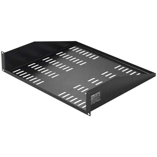 2U Server Rack Hylla 16"/406 mm Djup Ventilerad Rack Mount Hylla med bricka