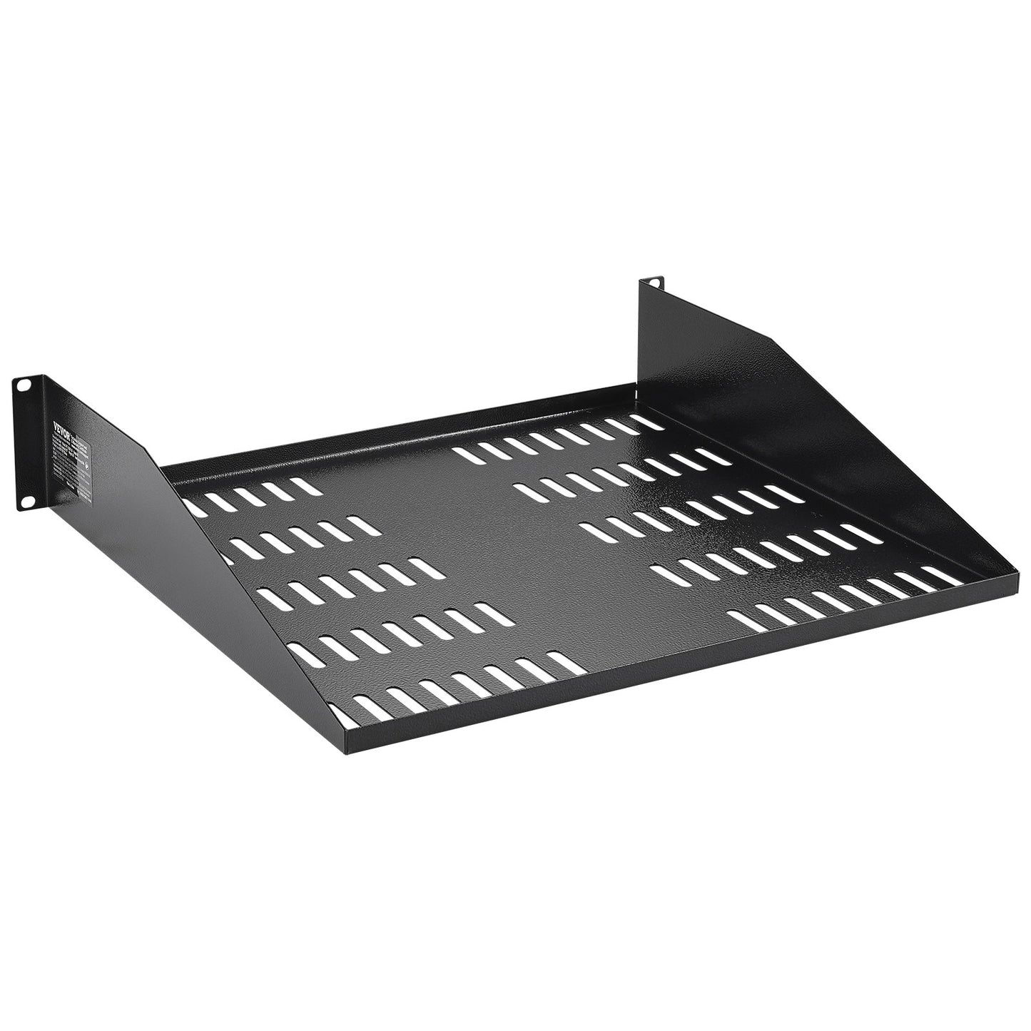 2U Server Rack Hylla 16"/406 mm Djup Ventilerad Rack Mount Hylla med bricka