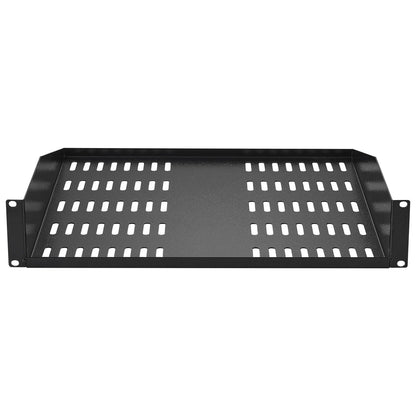 2U Server Rack Hylla 16"/406 mm Djup Ventilerad Rack Mount Hylla med bricka